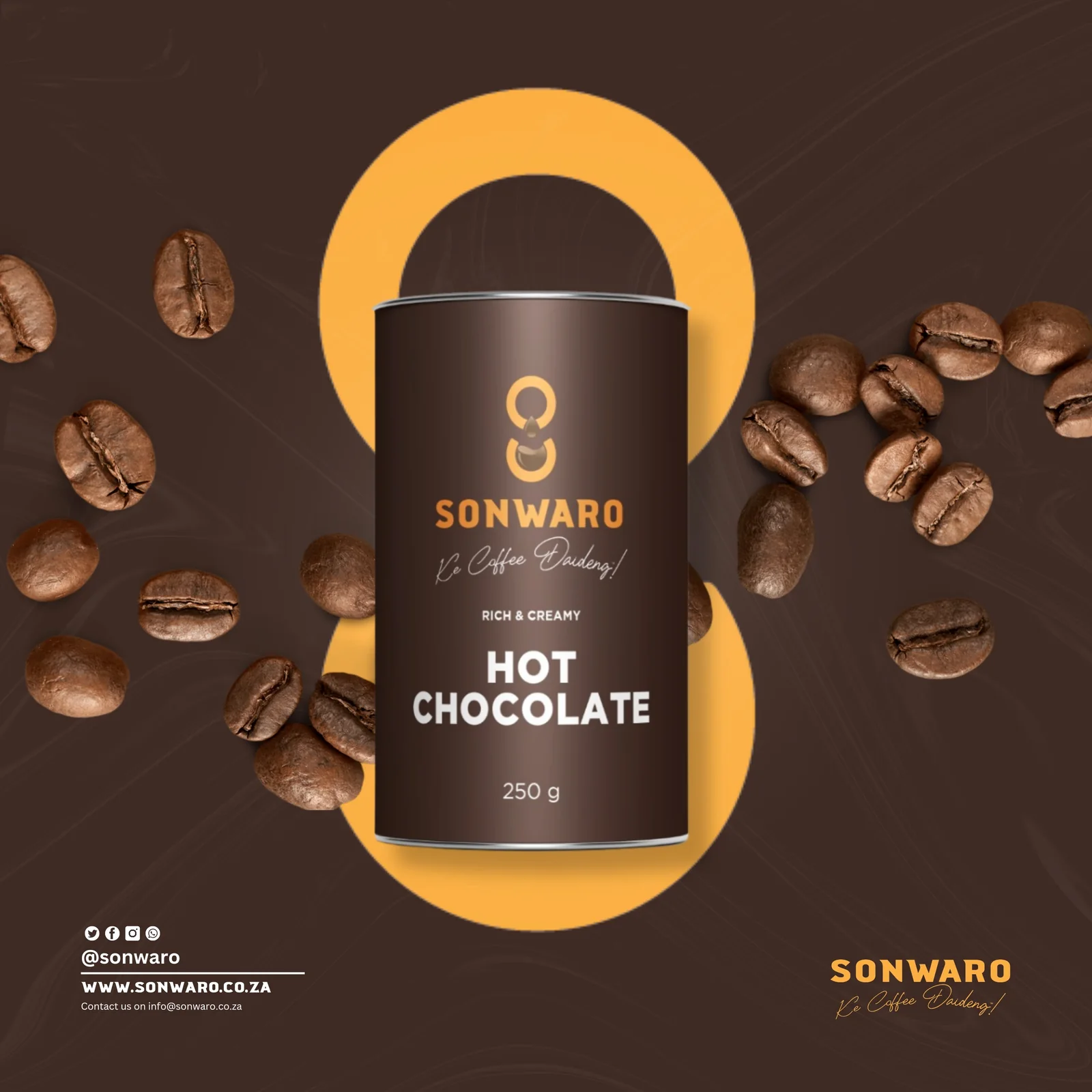 Sonwaro hot chocolate packaging by DA Digital Works