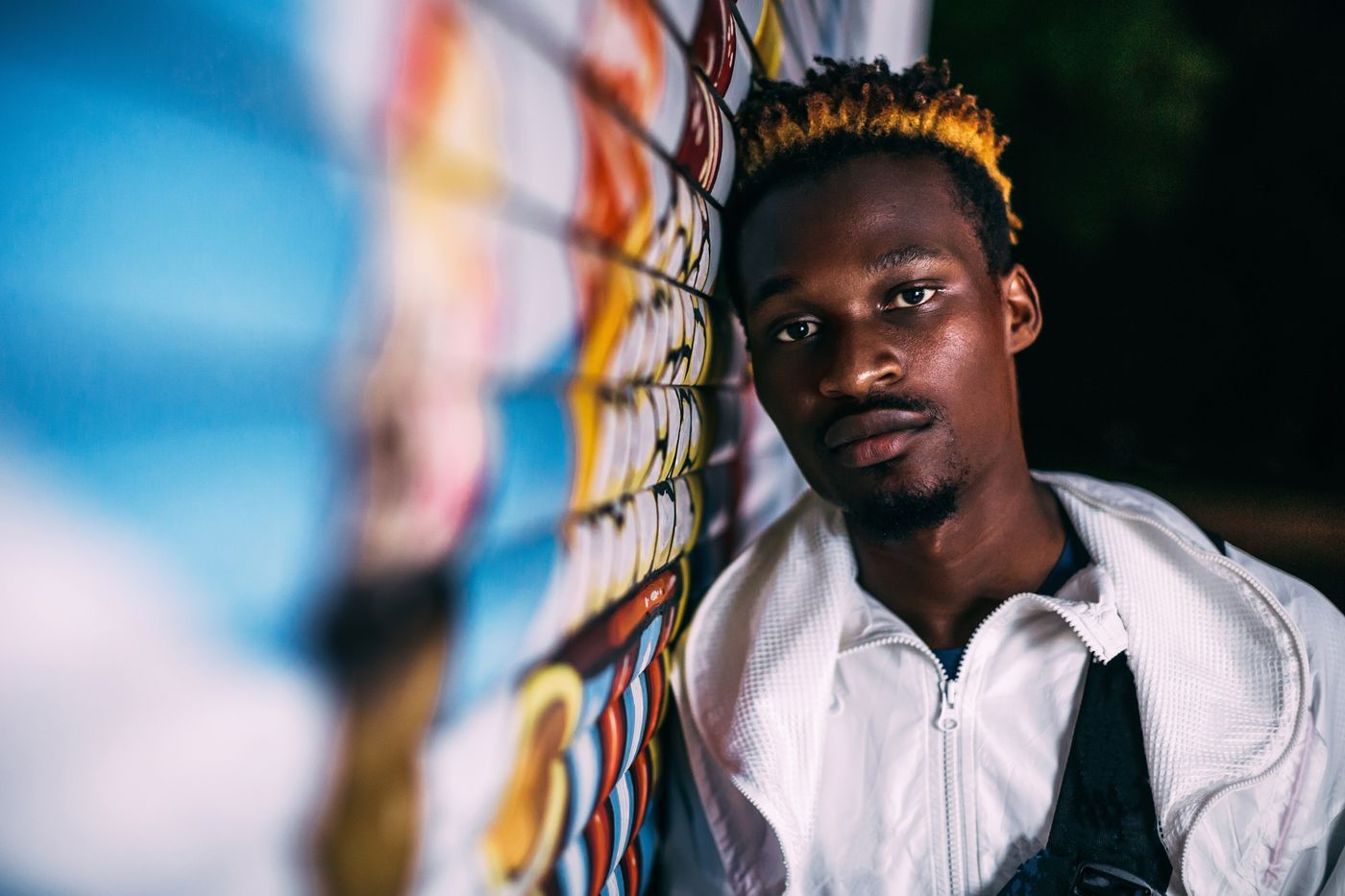 Portrait against a Johannesburg mural wall